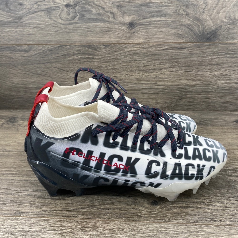 Under Armour Spotlight Lux MC Football Cleats Mens 6.5 White Click Clack 6006218